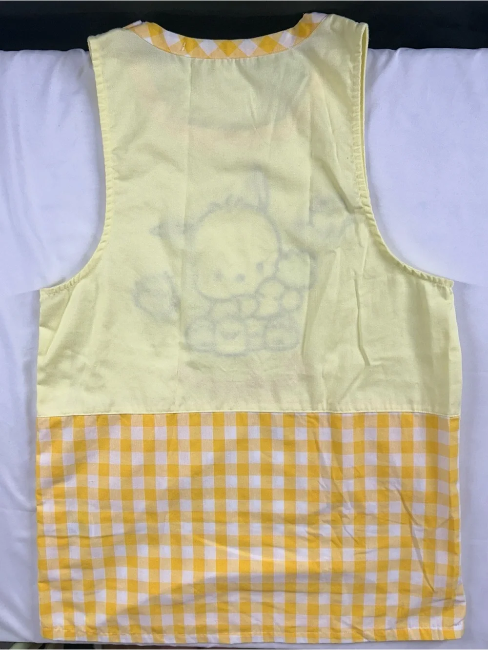 Sanrio Pochacco 319341 Yellow Gingham Tunic Apron